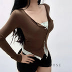 Avary Patchwork Faux Layer Top