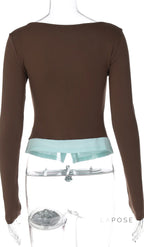 Avary Patchwork Faux Layer Top