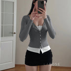 Avary Patchwork Faux Layer Top