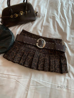 Avery Leopard Pleated Mini Skirt