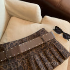 Avery Leopard Pleated Mini Skirt
