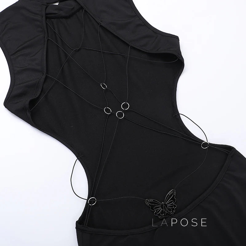 Aviva Backless Lace-Up Dress