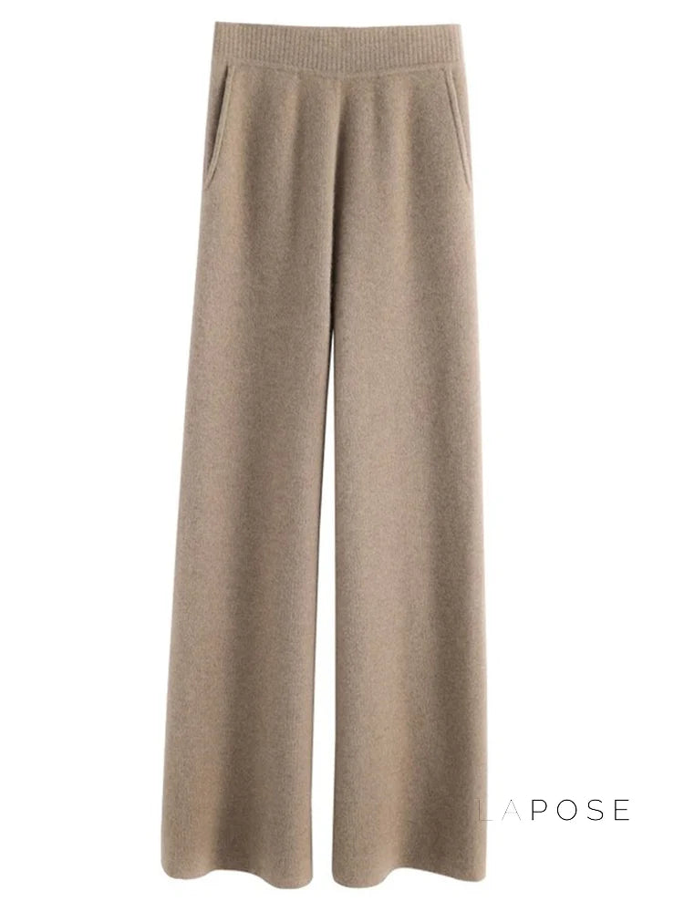 Ayana Cozy Knit Straight-Leg Pants