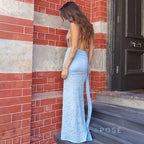Ayana Lace Halter Maxi Dress
