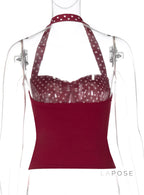 Aylin Polka Dot Halter Top