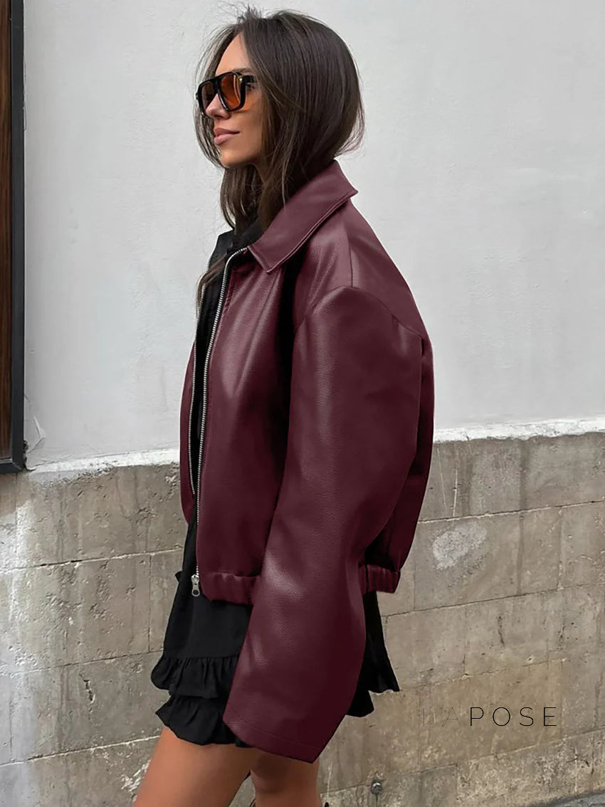 Ayven Oversized Faux Leather Jacket