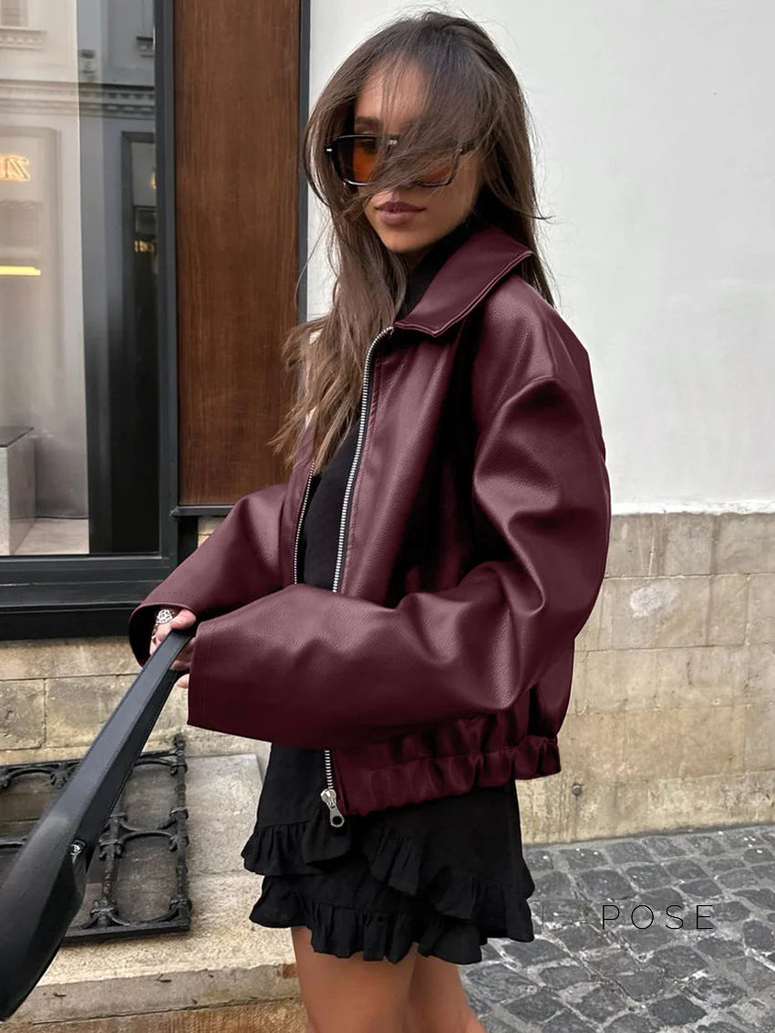 Ayven Oversized Faux Leather Jacket