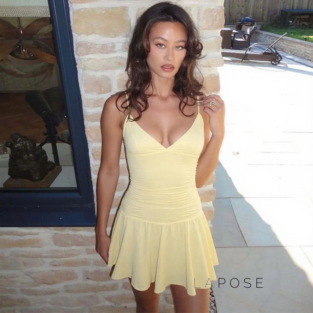 Blakelee Pleated Strappy Mini Dress