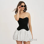 Brayleigh Polka Dot Tube Mini Dress