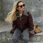 Brenna Lapel Faux Leather Jacket