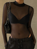 Brienne Backless Mesh Romper