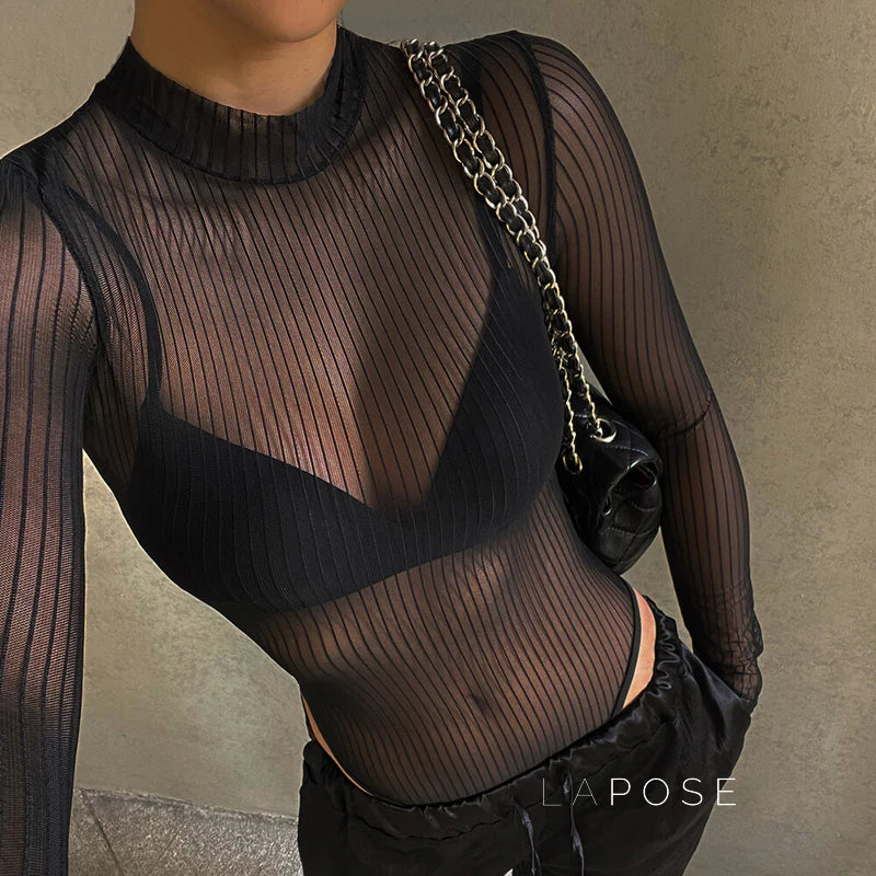 Brienne Backless Mesh Romper