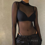 Brienne Backless Mesh Romper