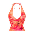Brylee Printed Halter Crop Top
