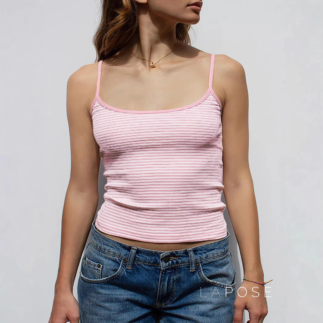 Brystol Striped Camisole Crop Top