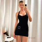 Cali Halter Ring Midi Dress