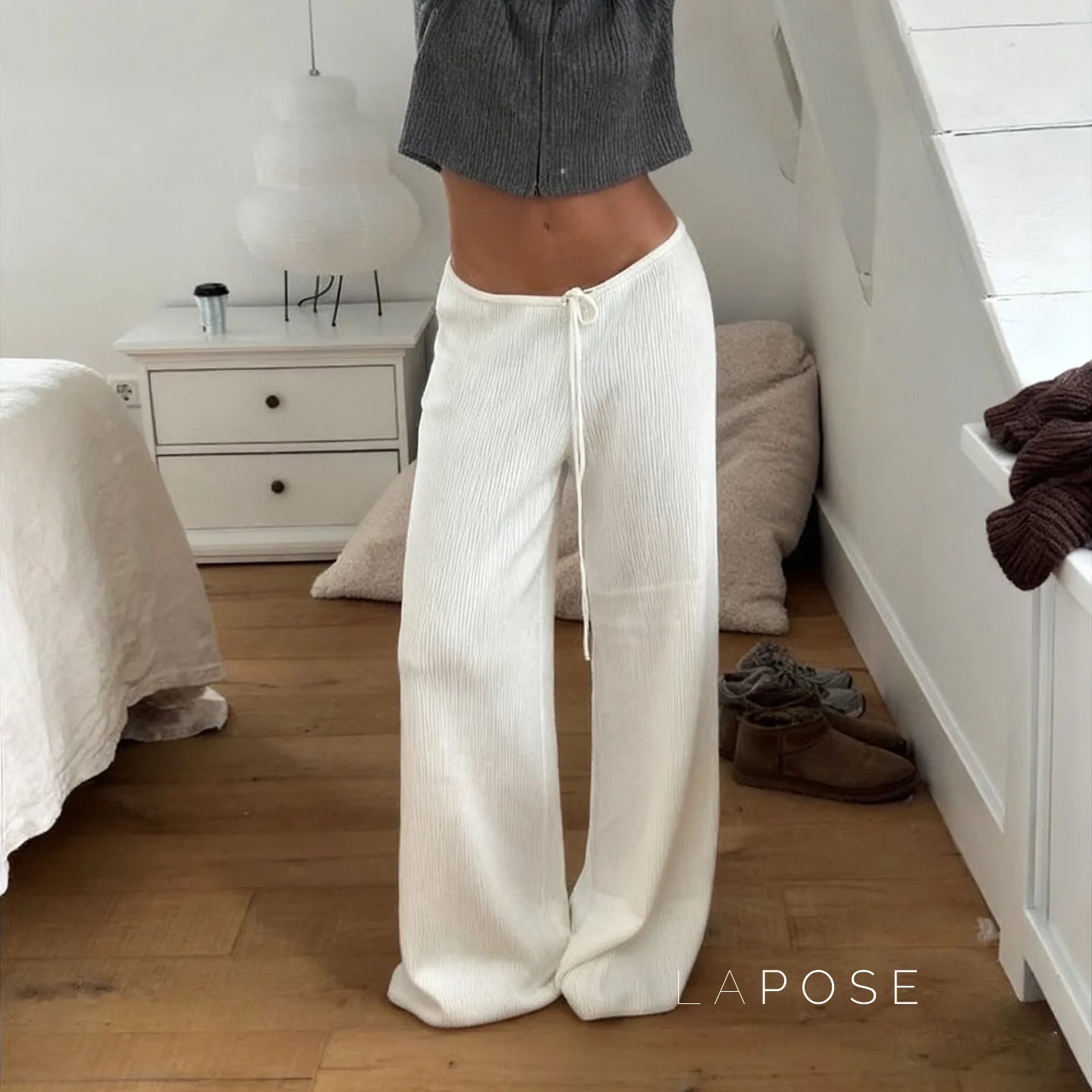 Cana Drawstring Knit Wide-Leg Pants