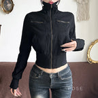 Carlynn Striped Bomber Jacket