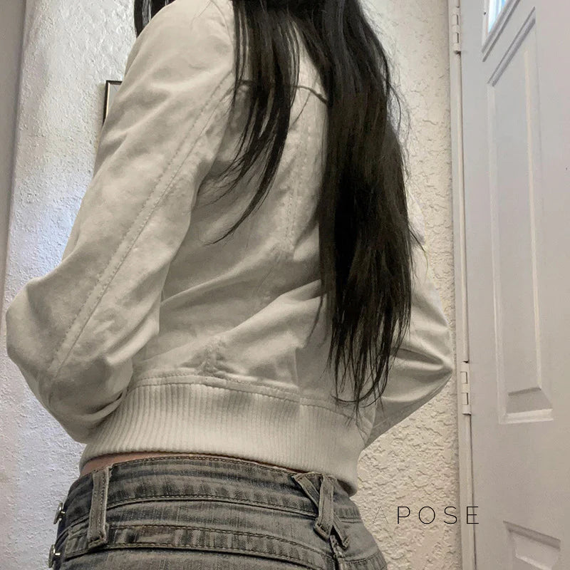 Carlynn Striped Bomber Jacket