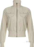 Carlynn Striped Bomber Jacket