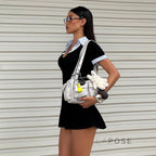 Carmyn Polo Patchwork Mini Dress