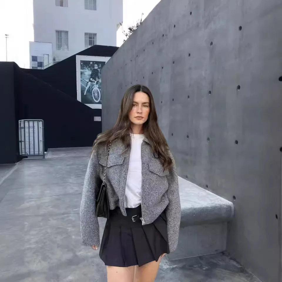 Caterina Cropped Cape Jacket