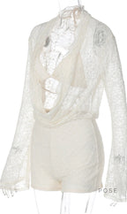 Cattleya Lace Cut-Out Short Set