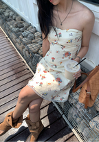 Chaya Strapless Floral Mini Dress