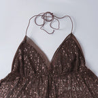Christine Sequin Halter Skirt Set