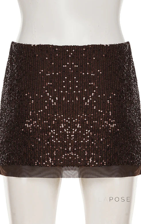 Christine Sequin Halter Skirt Set