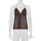Christine Sequin Halter Skirt Set