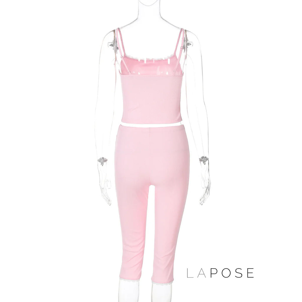 Ciara Lace Detail Pants Set