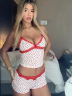 Ciera Heart Print Lace Short Set