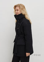 Collette Belted Stand Collar Coat