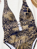 Contrast Cut-Out One-Piece Swimsuit