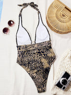 Contrast Cut-Out One-Piece Swimsuit