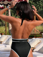 Contrast Cut-Out One-Piece Swimsuit