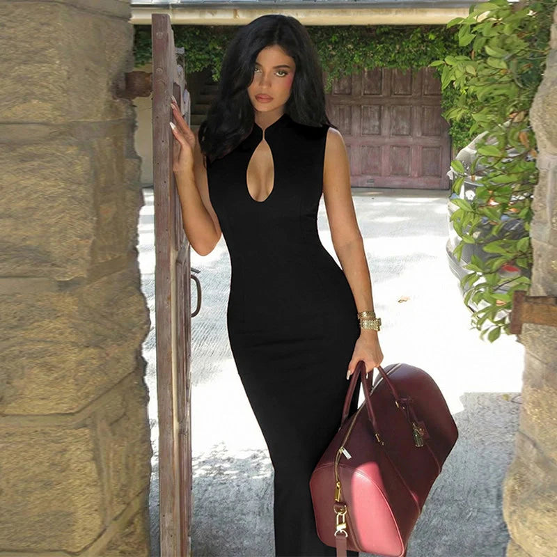 Cut-out Slit Maxi Dress