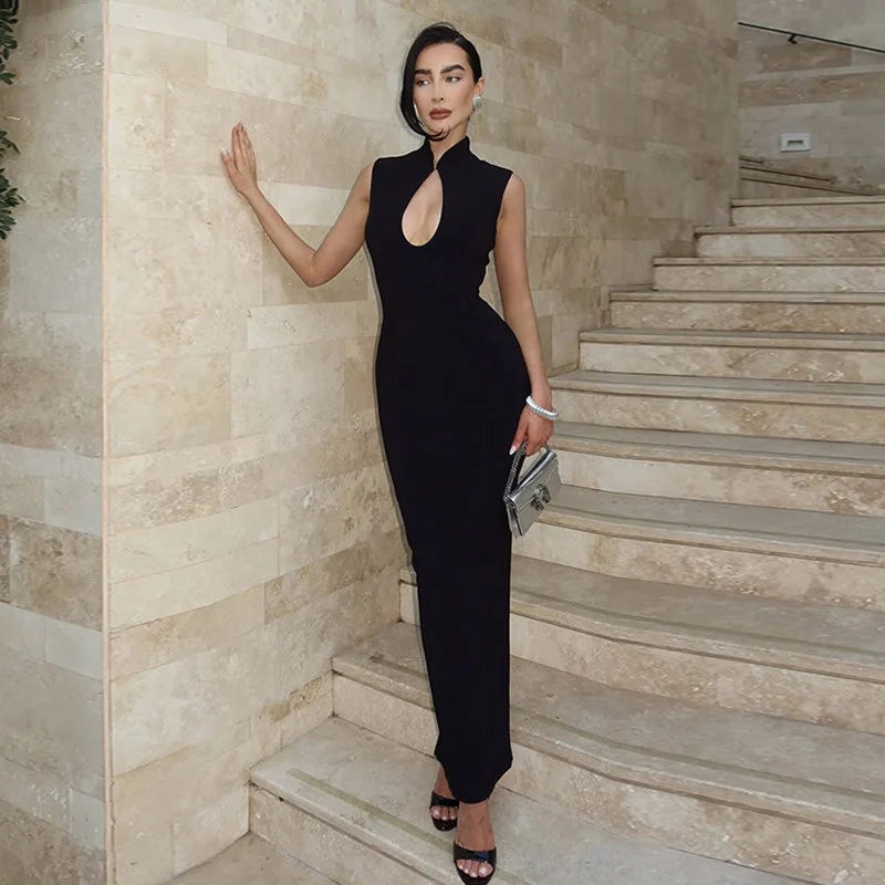 Cut-out Slit Maxi Dress