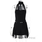 Daleysa Halter Ruched Skirt Set