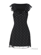 Davina Ruffled Polka Dot Mini Dress