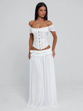 Delana Ruched Tie Maxi Skirt