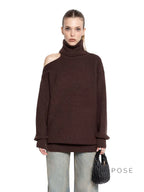 Deliyah Knit Cold Shoulder Sweater
