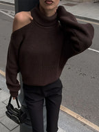 Deliyah Knit Cold Shoulder Sweater