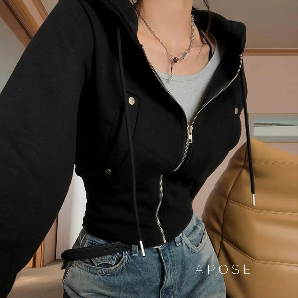 Dhanvi Slim Fit Zip Hoodie
