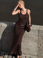 Dim Maillard Pleated Skirt Set