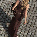 Dim Maillard Pleated Skirt Set