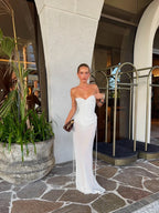 Draped Corset Maxi Dress