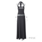 Eleanor Sequin Halter Maxi Dress