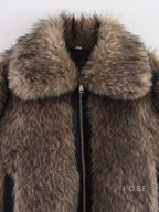 Eleonore Colorblock Faux Shearling Jacket